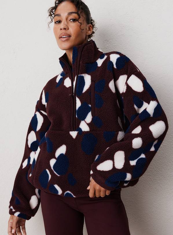 REAKTIV Printed Borg Half Zip Jacket XL